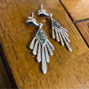 Abalone Sterling Silver Post Pierced Earrings